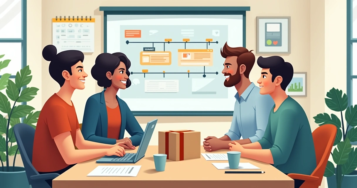 Início do onboarding do serviço com equipe reunida e cliente participando 