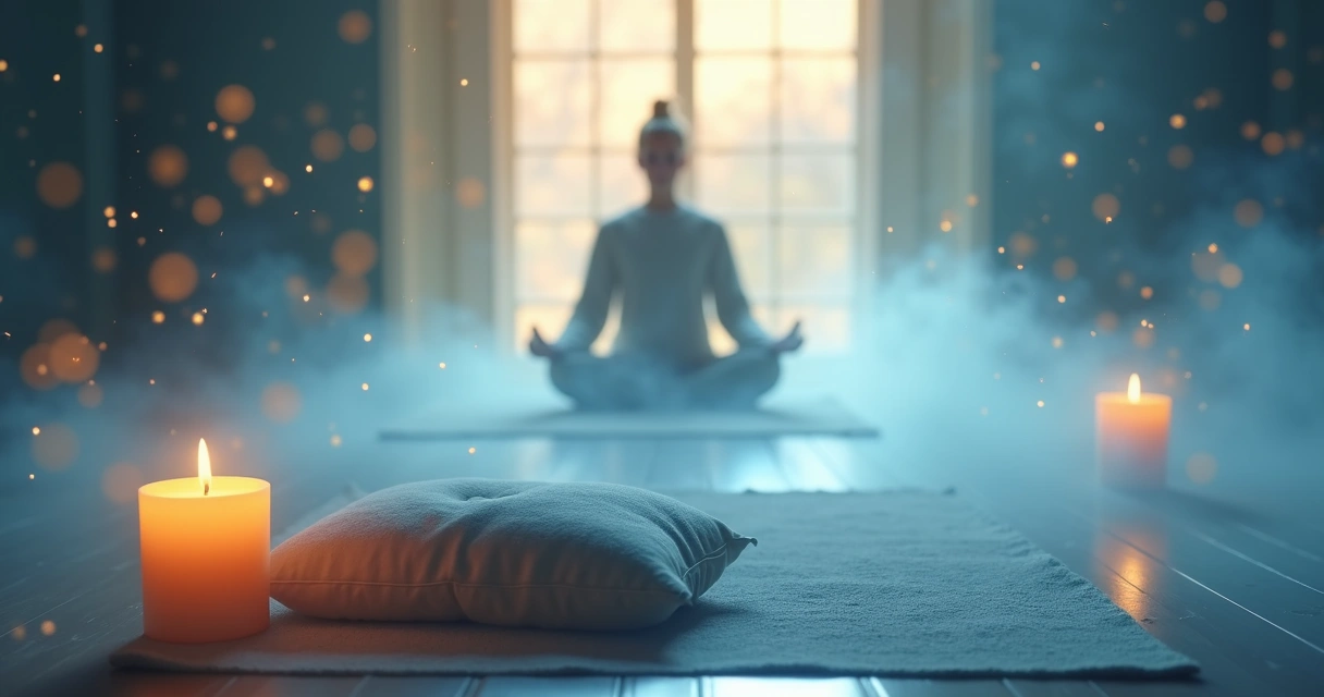 Ondas sonoras suaves em ambiente calmo de meditação 