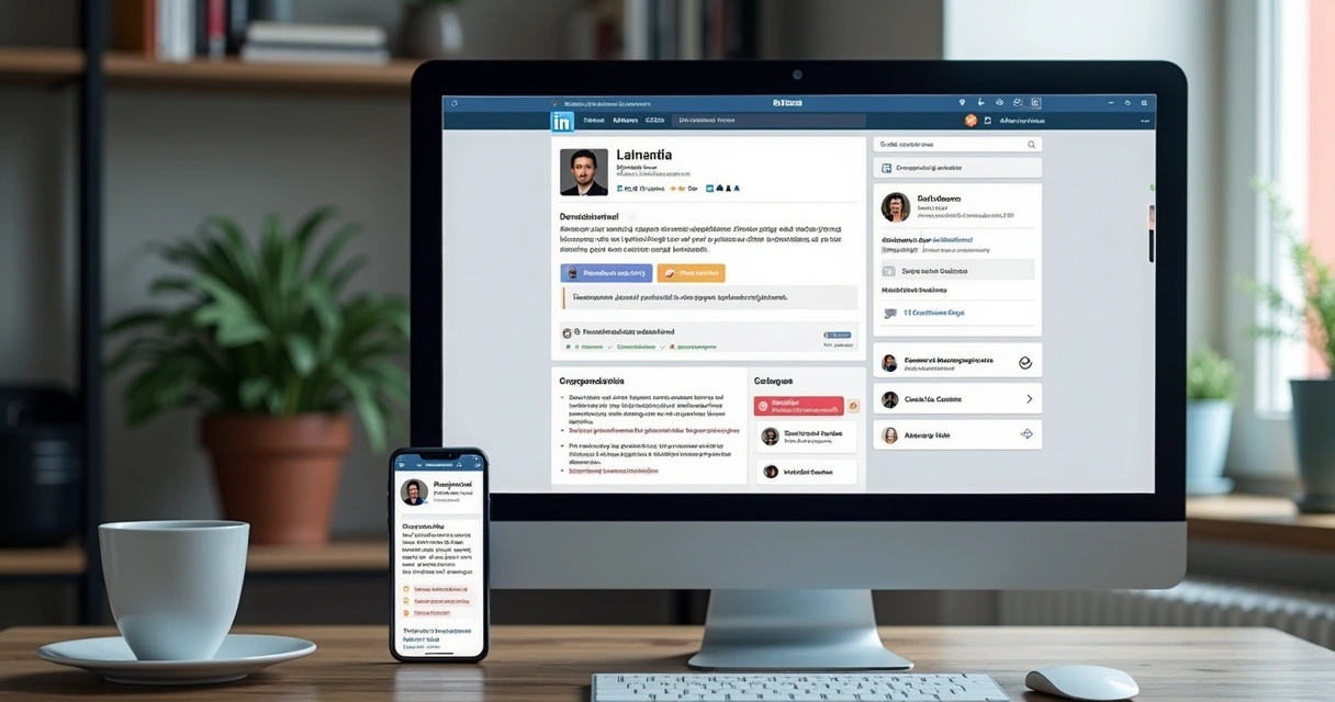 Exemplo visual de onepager integrado ao perfil do LinkedIn 