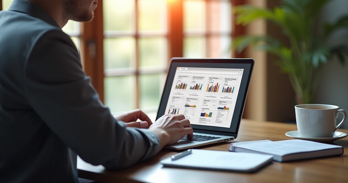 Person comparing ecommerce platforms on laptop screen