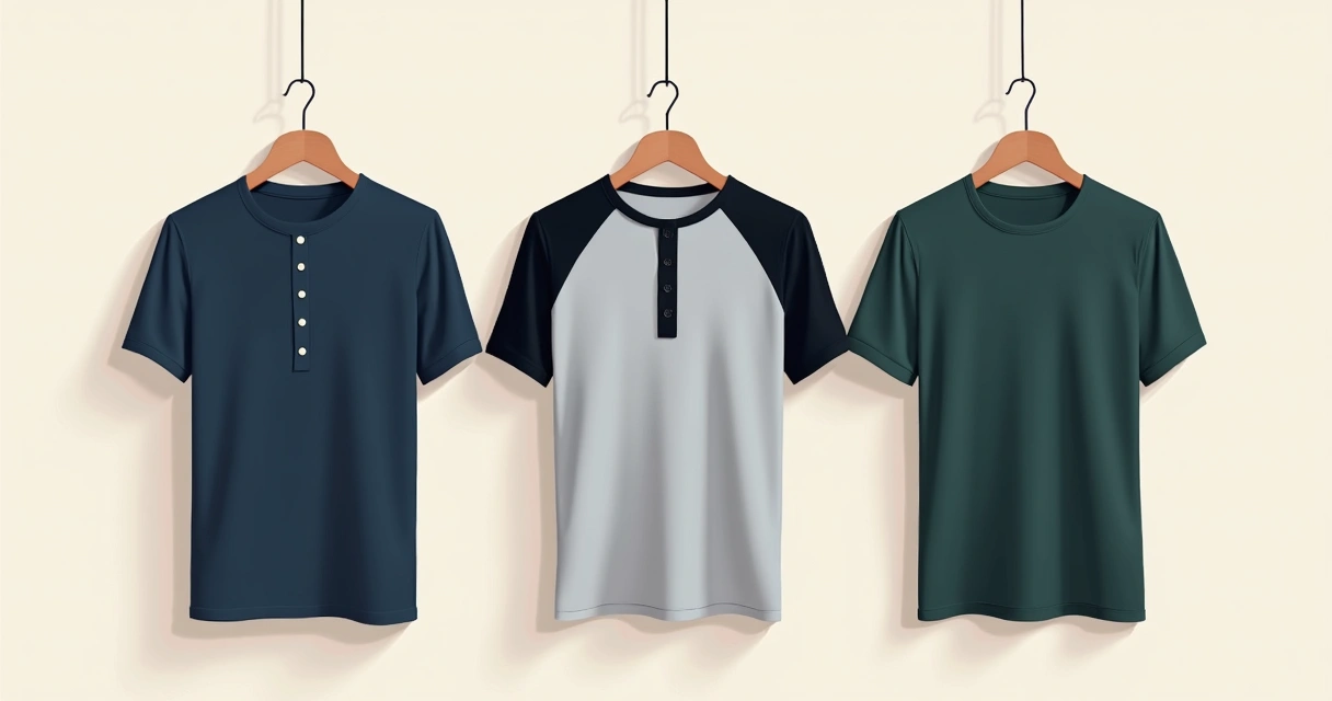 Três camisas masculinas casuais em cores neutras