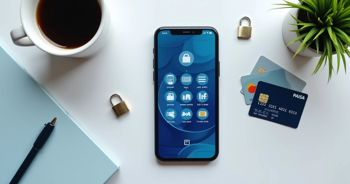 Tela de aplicativo mostrando contas e cartões conectados 