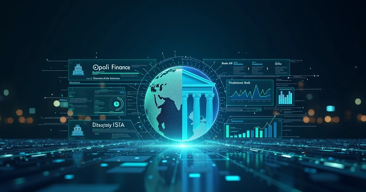 Comparação visual entre Open Finance e API bancária em painel financeiro digital 