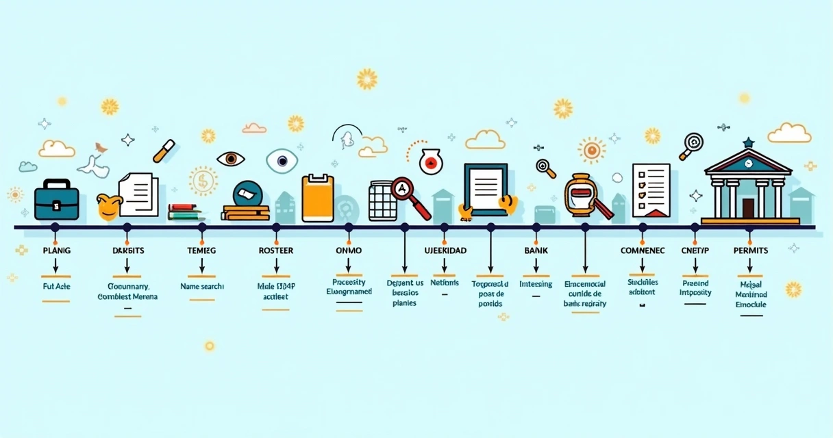 Timeline showing steps to open a company in Brazil 