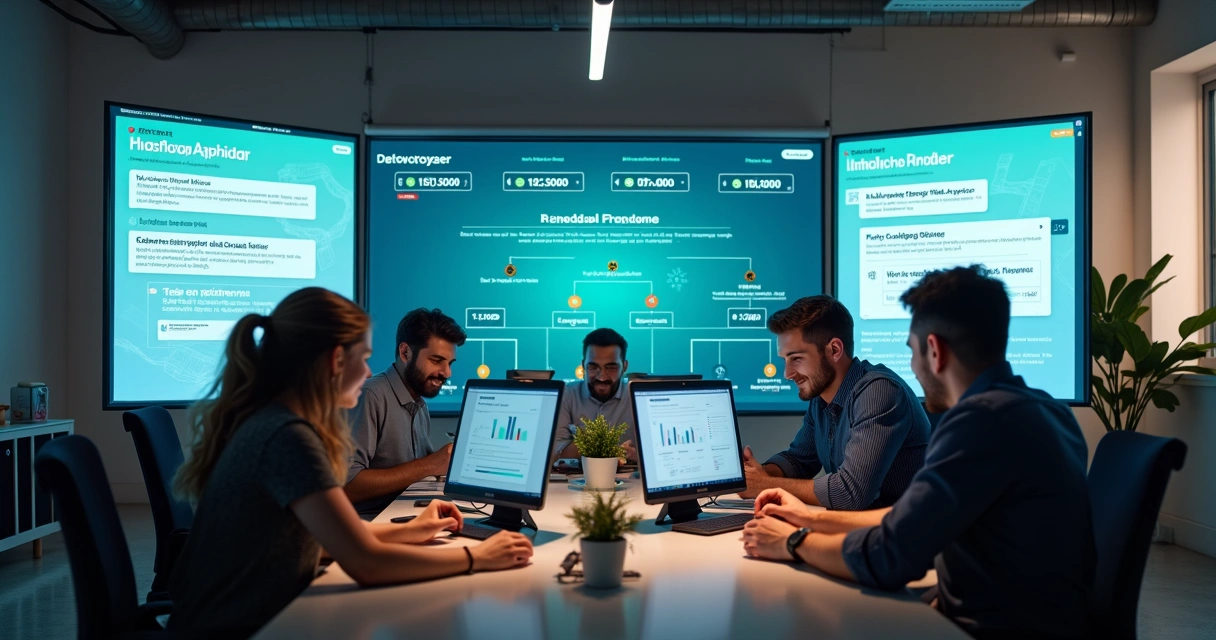 Equipe de vendas usando automação comercial 