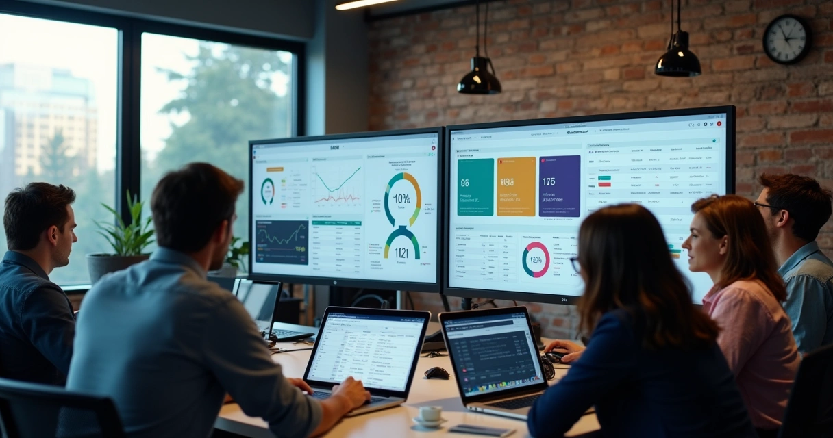 Equipe de e-commerce acompanhando dashboards e integração com ERP