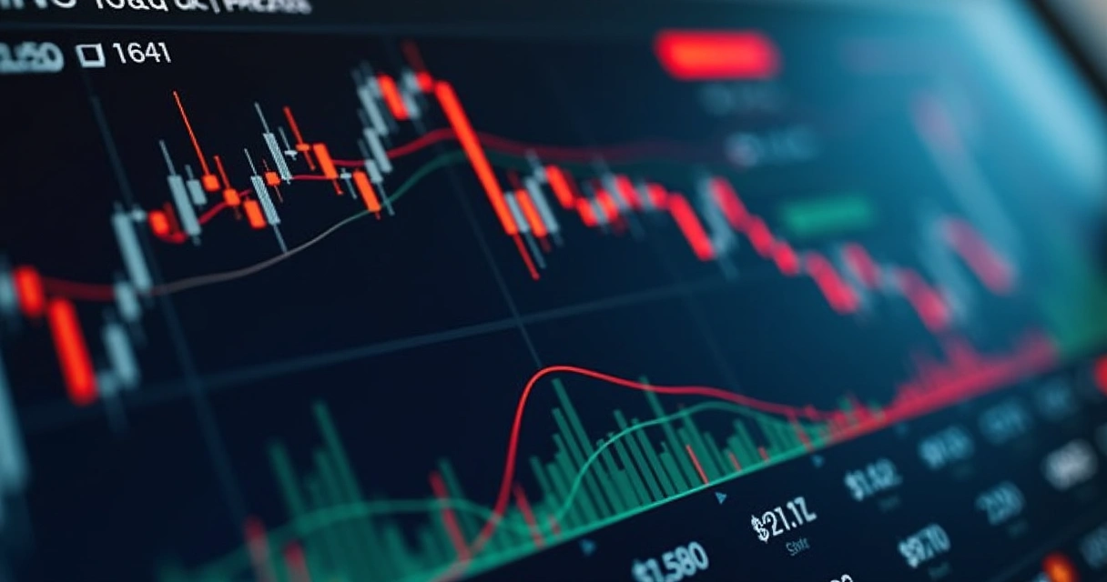 Tela de plataforma de negociação forex com gráfico e pares de moedas em destaque 