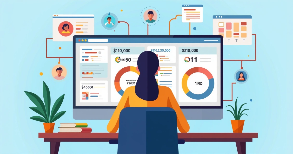 Gestora monitorando vendas de múltiplos marketplaces em tela.