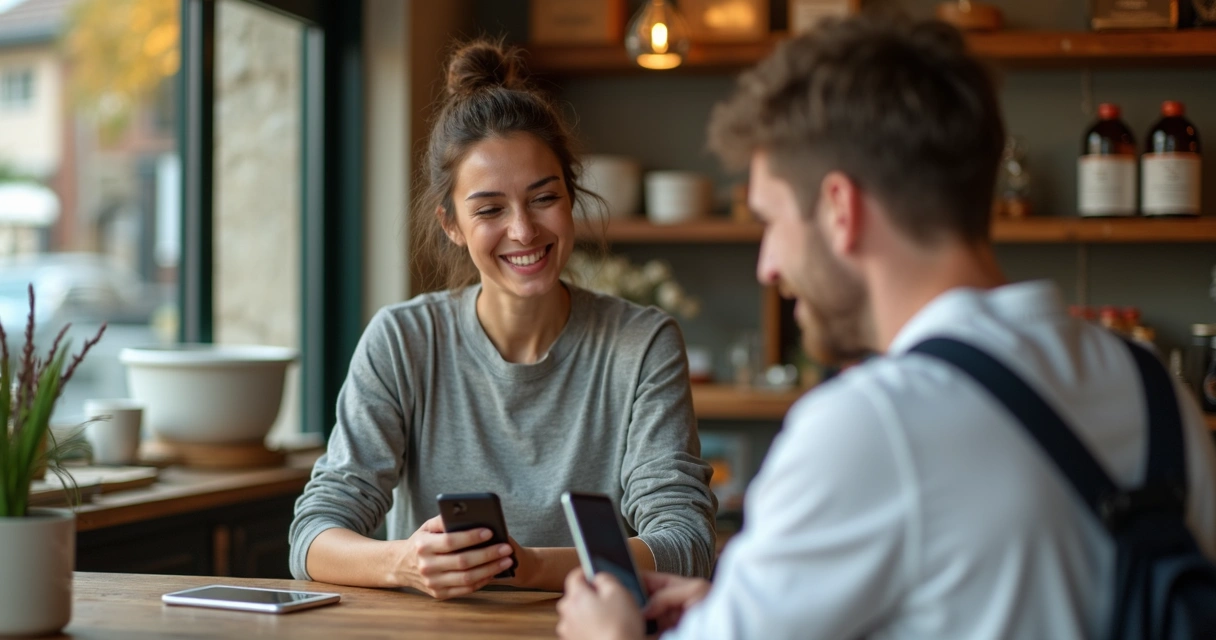Cliente dando su opinión en WhatsApp a un negocio local