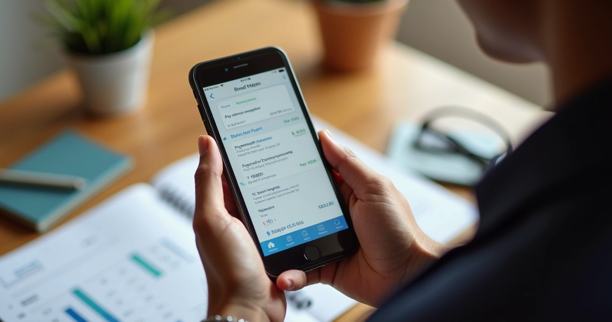 Cliente negociando pagamento via aplicativo no smartphone 