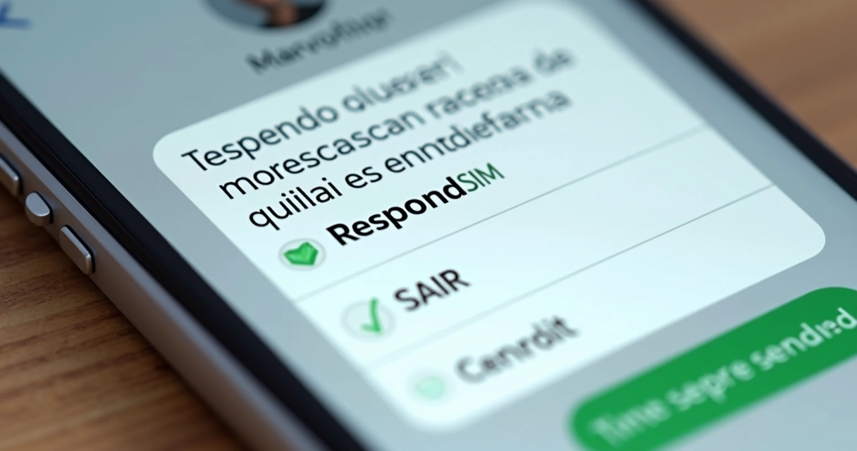 SMS mostrando opções de opt-in e opt-out para campanhas promocionais 