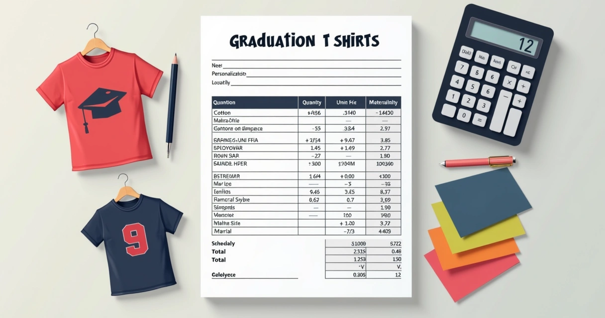 Planilha de orçamento de camisetas personalizadas para turma de formandos