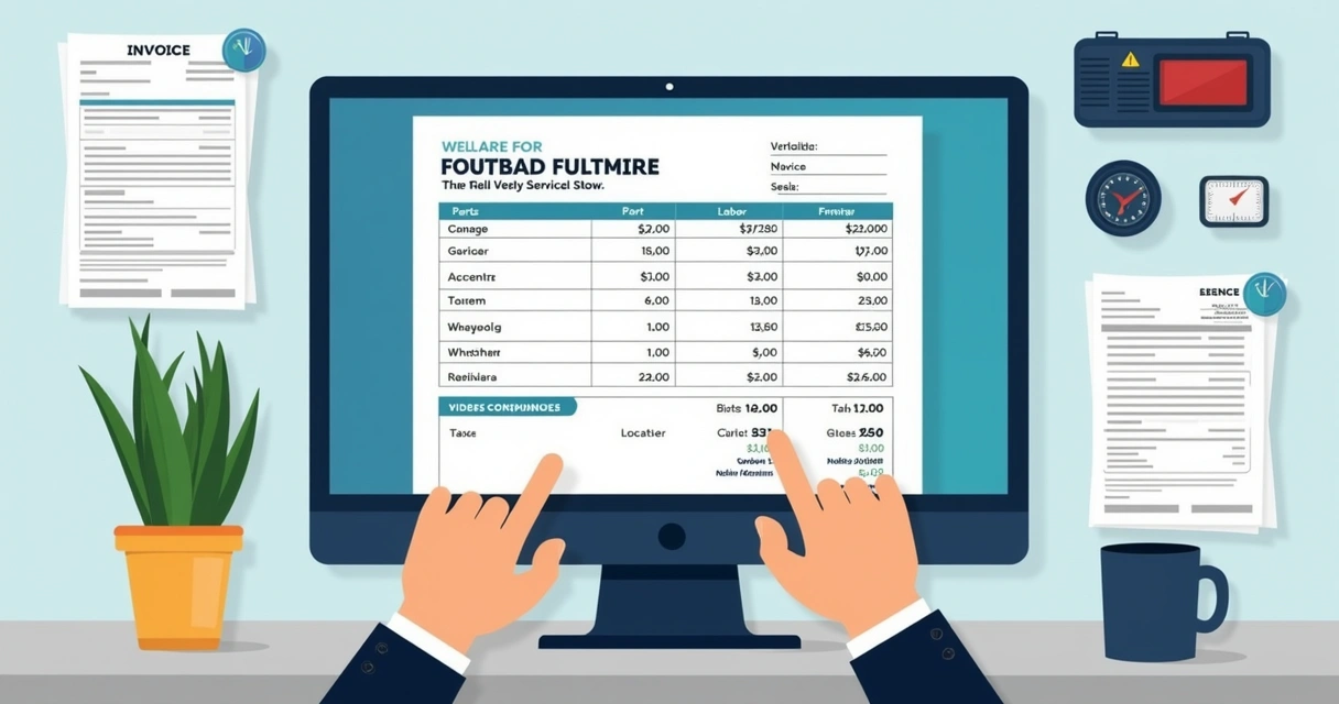 Tela de computador mostrando orçamento detalhado de assistência técnica.