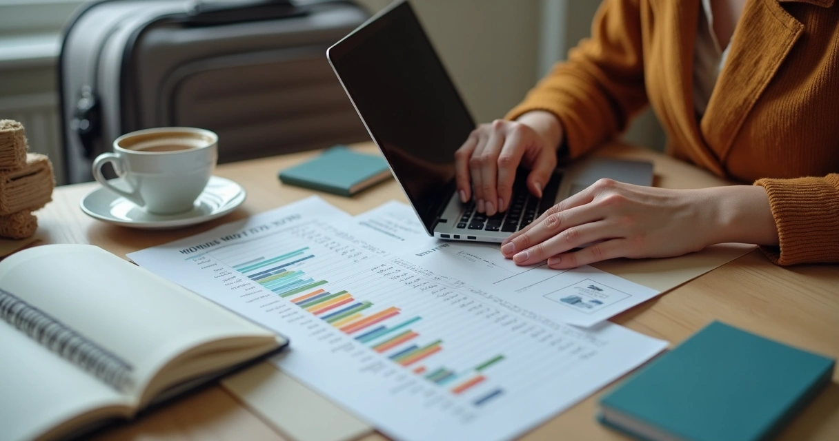 Pessoa ajustando orçamento na mudança de cidade 