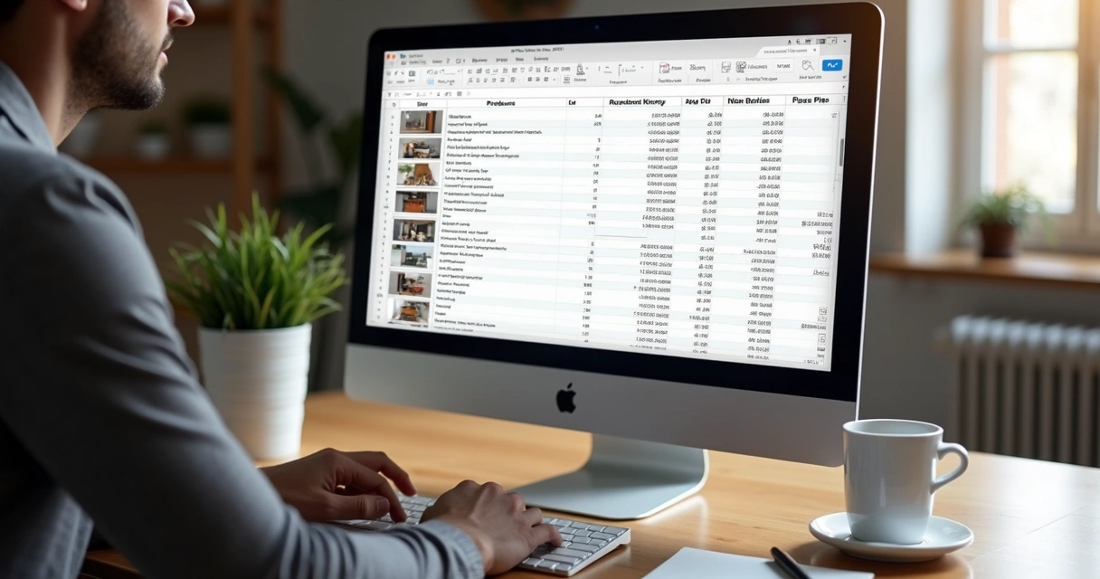 Orçamento em PDF aberto no computador com produtos e valores detalhados 