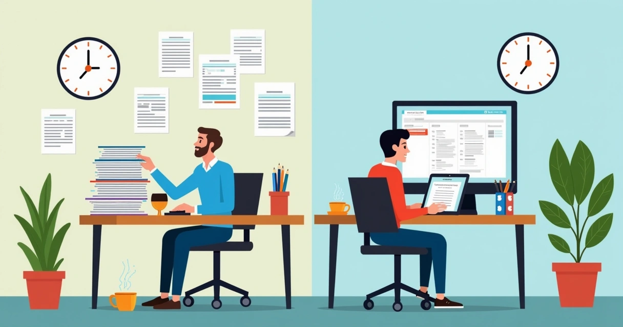 Comparação ordem de serviço digital e papel 