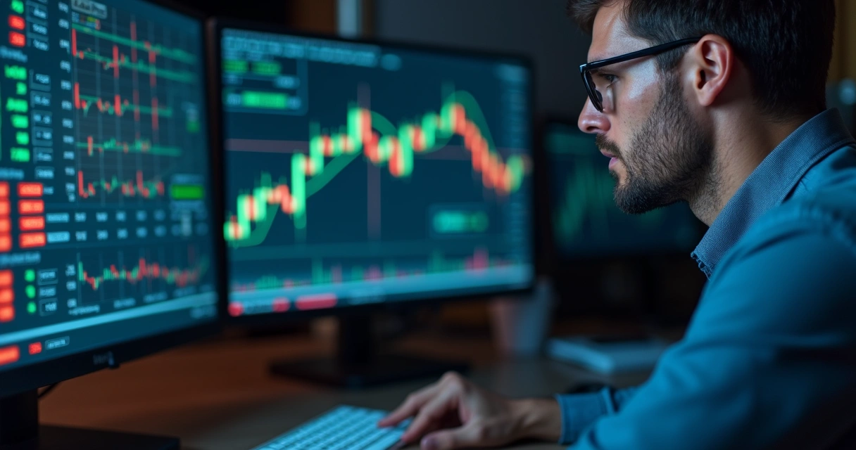 Trader screen with slippage chart and order book 