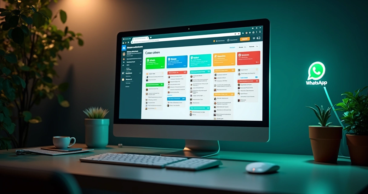 Painel com abas e etiquetas coloridas de organização de mensagens