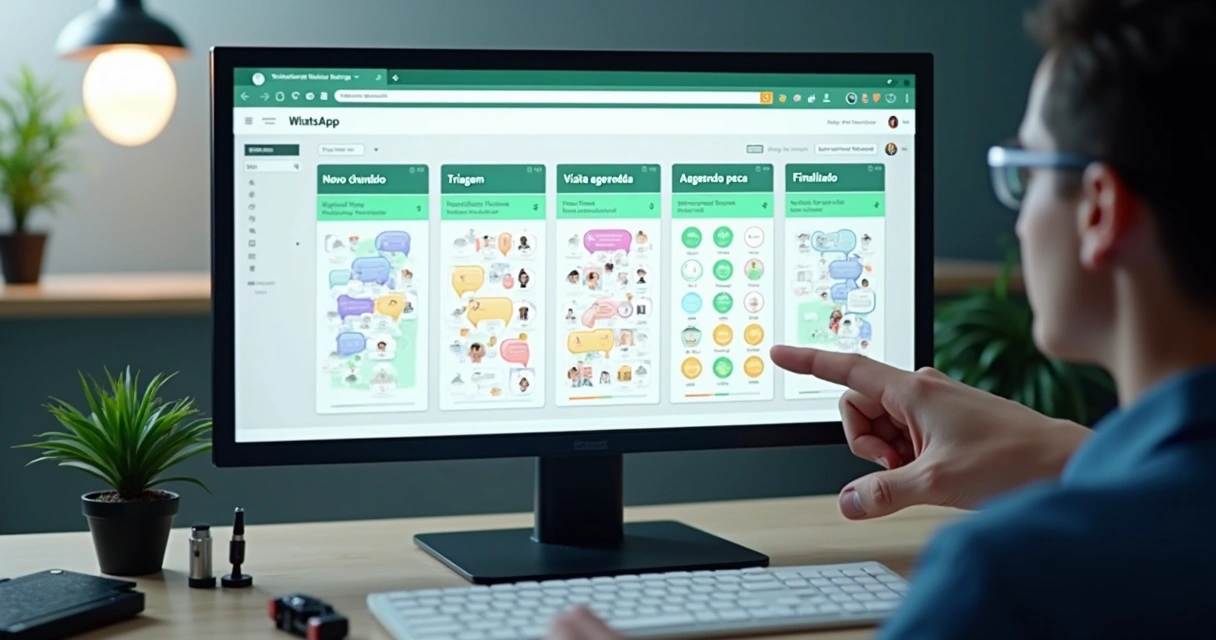 Organização de abas de atendimento técnico no WhatsApp Web