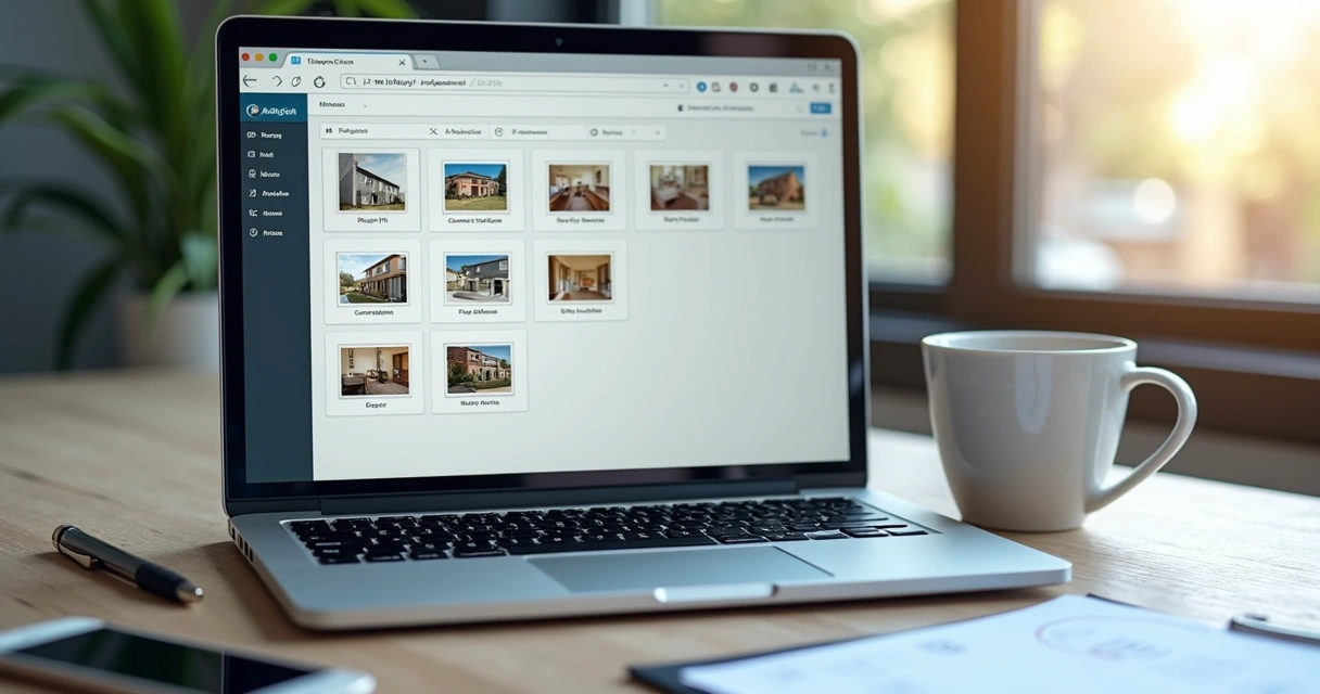 Arquivos de fotos de vistoria organizados em notebook 