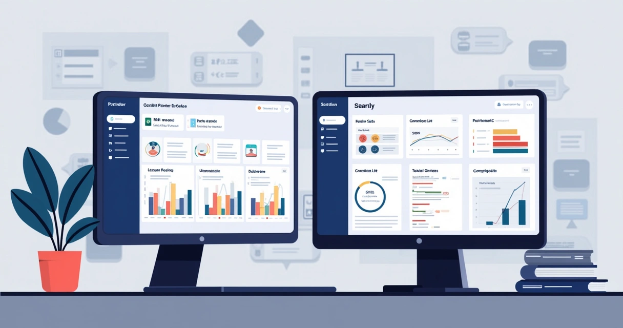 Painel comparativo entre sistema PRM e CRM tradicional 
