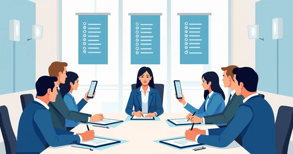 Mesa diretora e membros exibindo lista de presença em assembleia eleitoral 