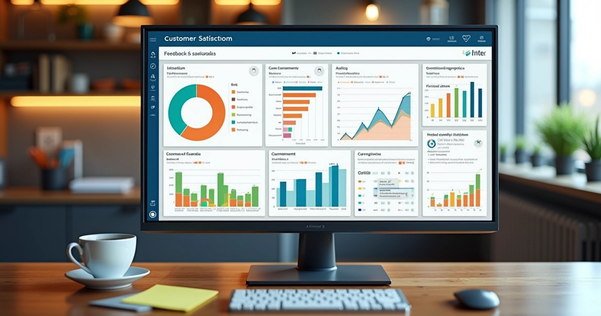 Dashboard com gráficos de satisfação de clientes