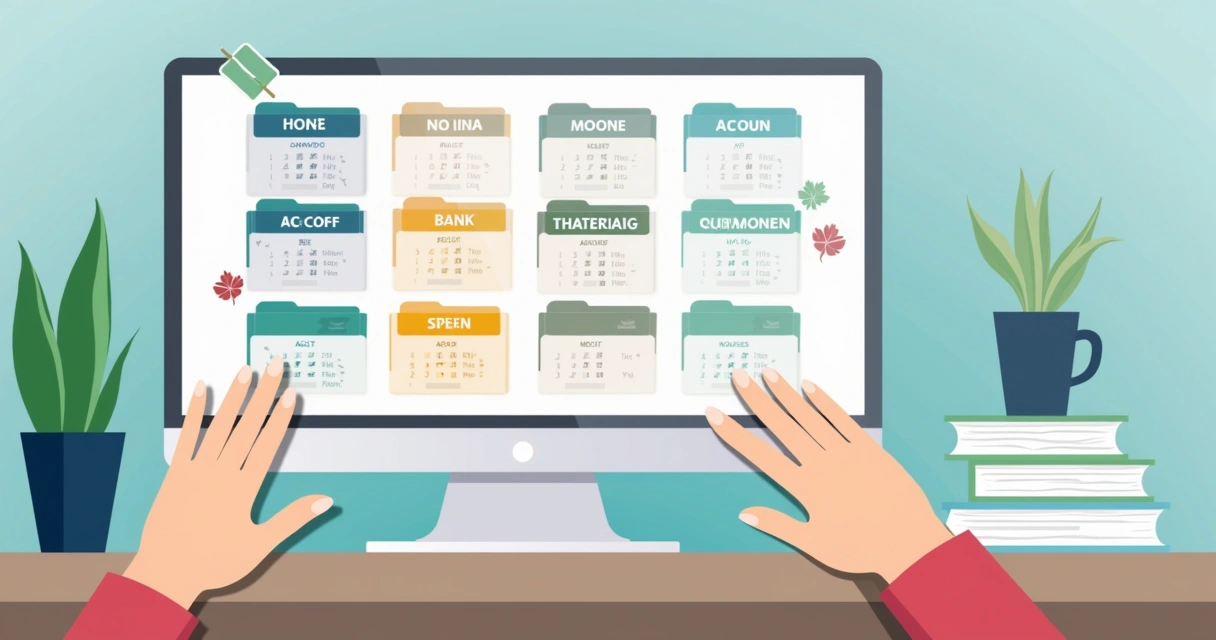 Pastas digitais organizadas para comprovantes de empresa 