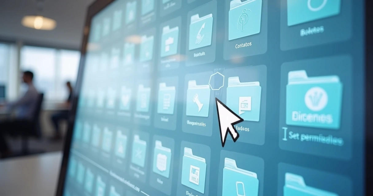 Página de organização de documentos digitais em uma intranet empresarial 