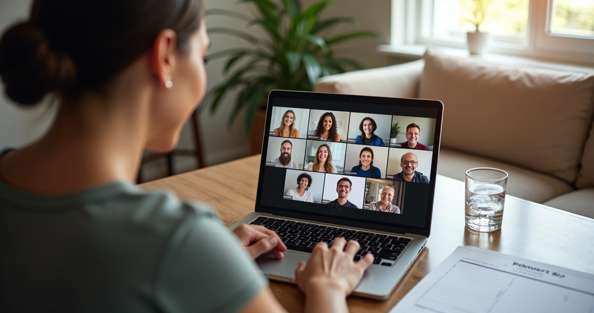 Evento online com pessoas em videoconferência