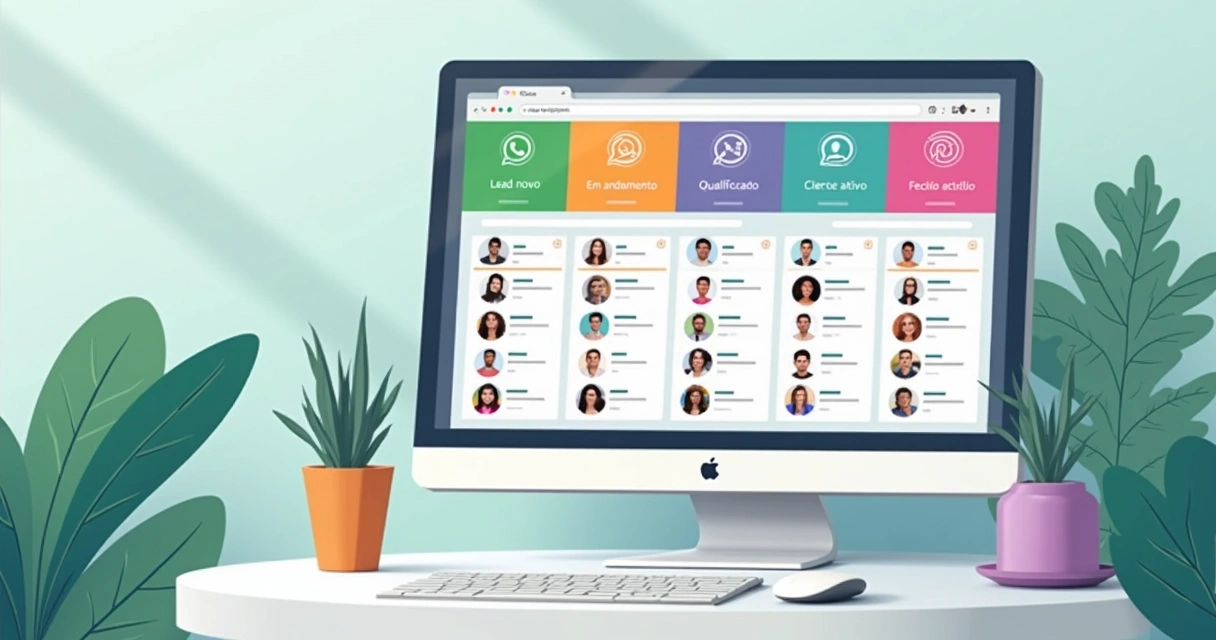 Divisão visual de leads por categoria no WhatsApp CRM