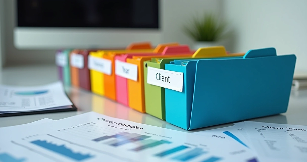 Organização visual de pastas digitais em uma tela de computador 