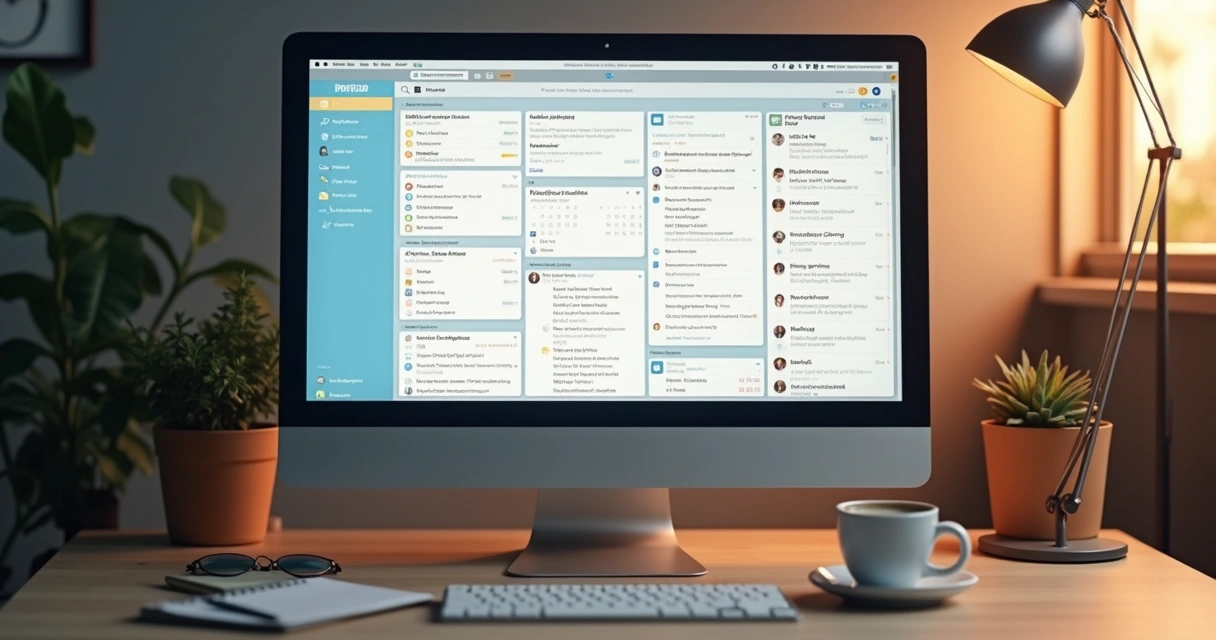 Aplicativos de organização abertos em tela de computador