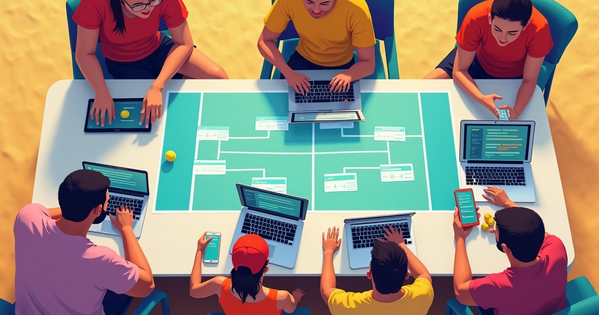 Organização digital de torneio de beach tennis com aplicativo 