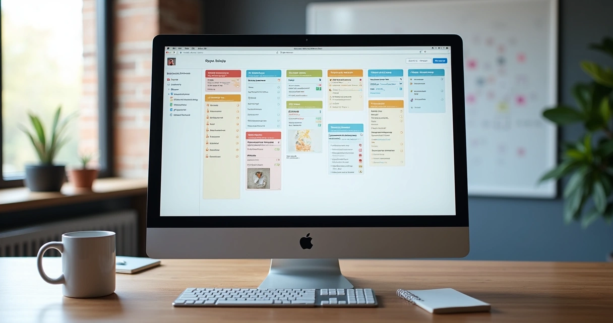 Quadro do Trello com listas e cartões organizados