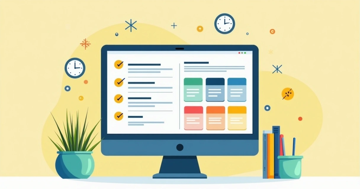 Checklist colorido organizado em blocos visuais por prioridade