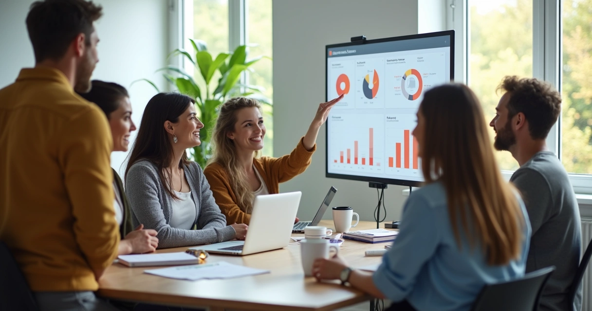 Equipe diversa trocando ideias em escritório moderno 