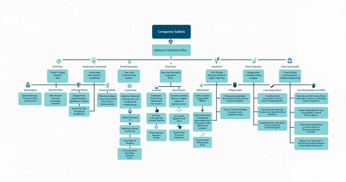Colorful organization chart for a U.S. company expansion