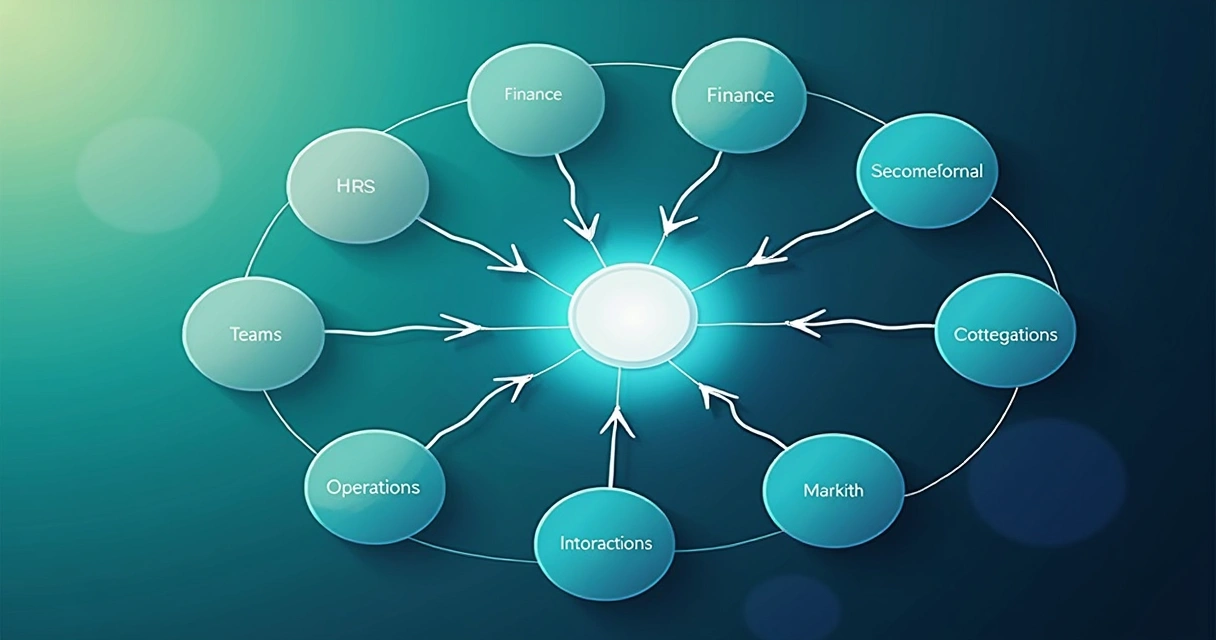 Visual representation of interconnected teams in an organization 