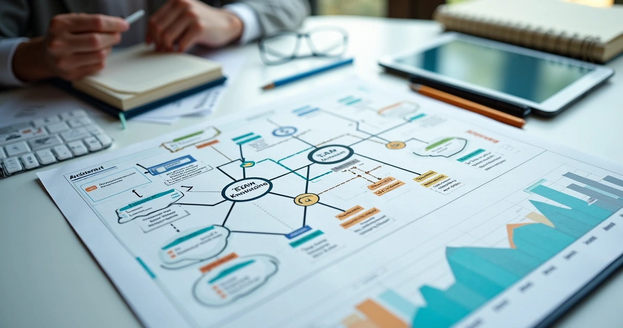 Visual diagram of organizational memory and team connections