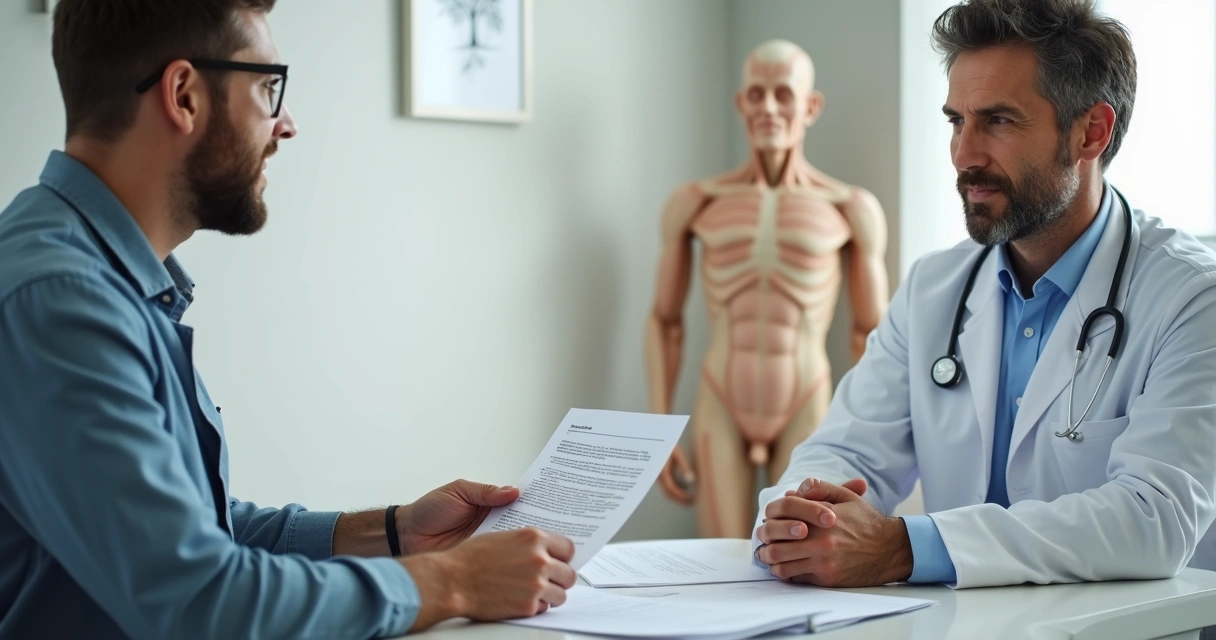 Paciente recebendo orientações pós-tratamento em consultório