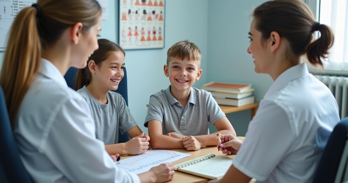Encontro entre adolescente, profissional de saúde e pais 