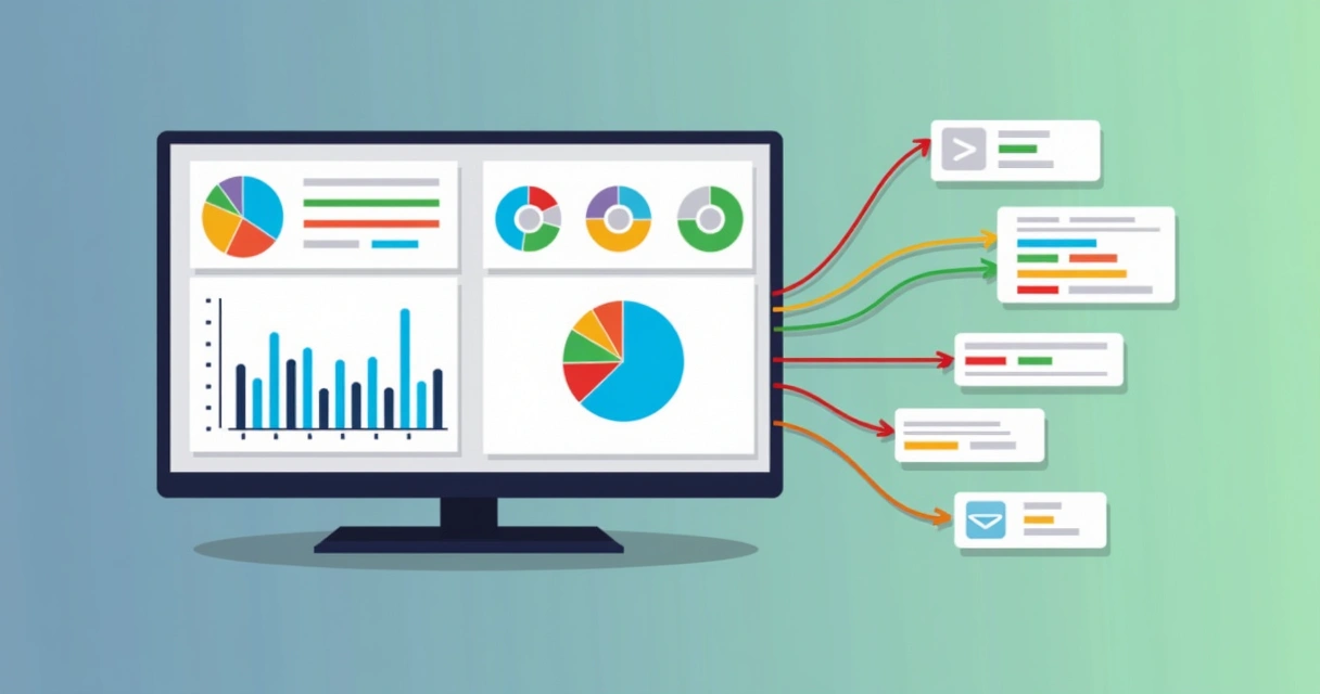 Gráfico colorido mostrando diferentes origens de tráfego para uma landing page 