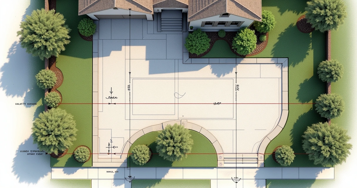 Site plan with marked-off driveway area in Orlando 