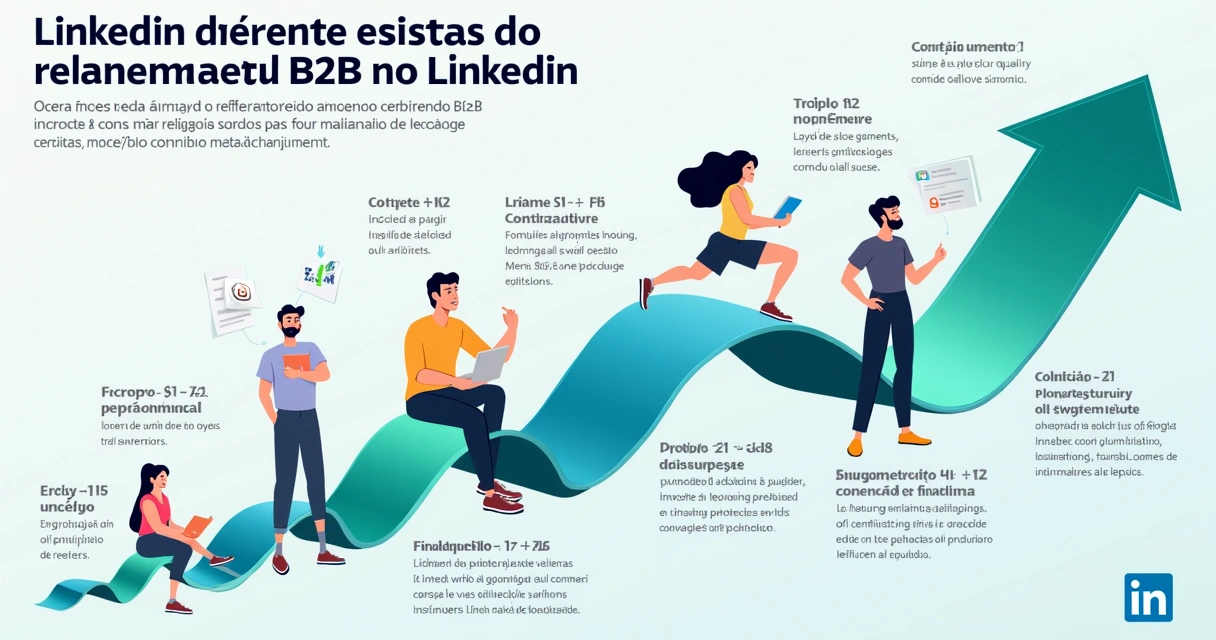 Fluxo de evolução das propostas no LinkedIn com indicações de passos para upsell 