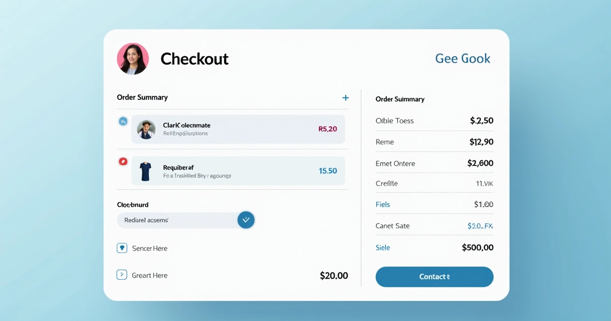Tela de checkout em loja online com informações resumidas e processo simplificado 