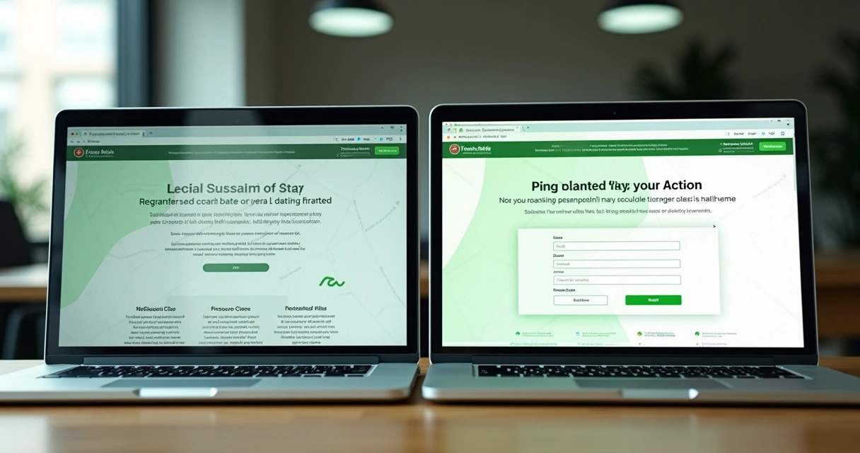 Tela de landing page B2B com elementos otimizados 