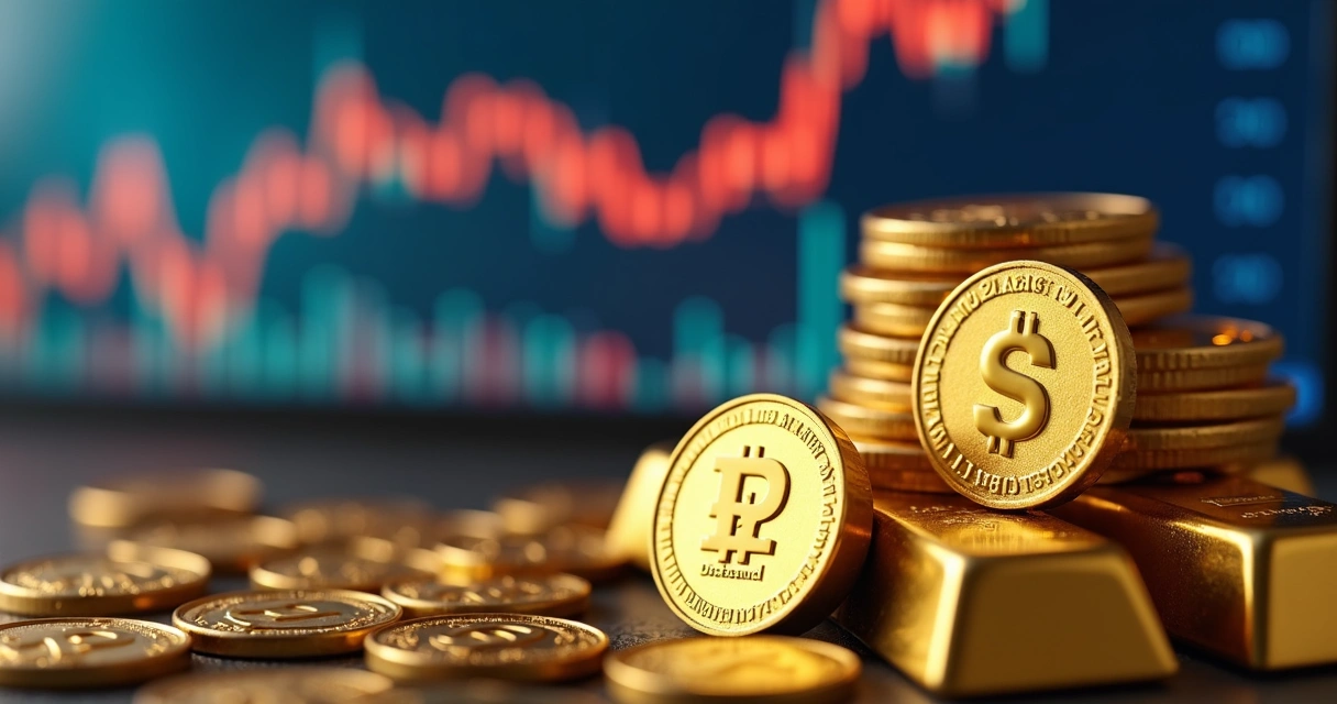 Gráfico mostrando a relação entre câmbio do dólar e o preço do ouro 