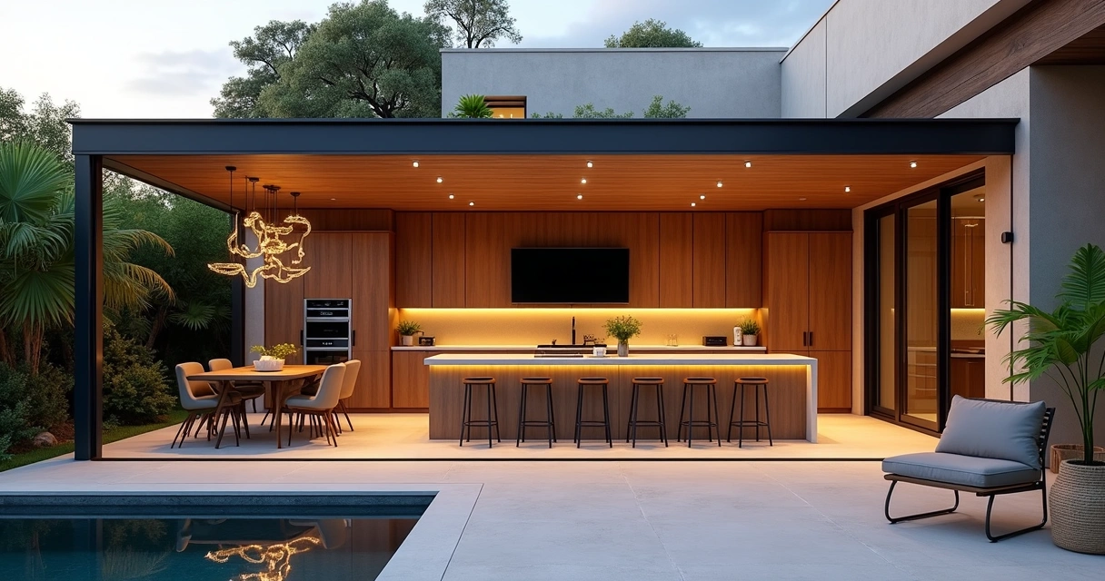 Outdoor living room and kitchen connection Central Florida 