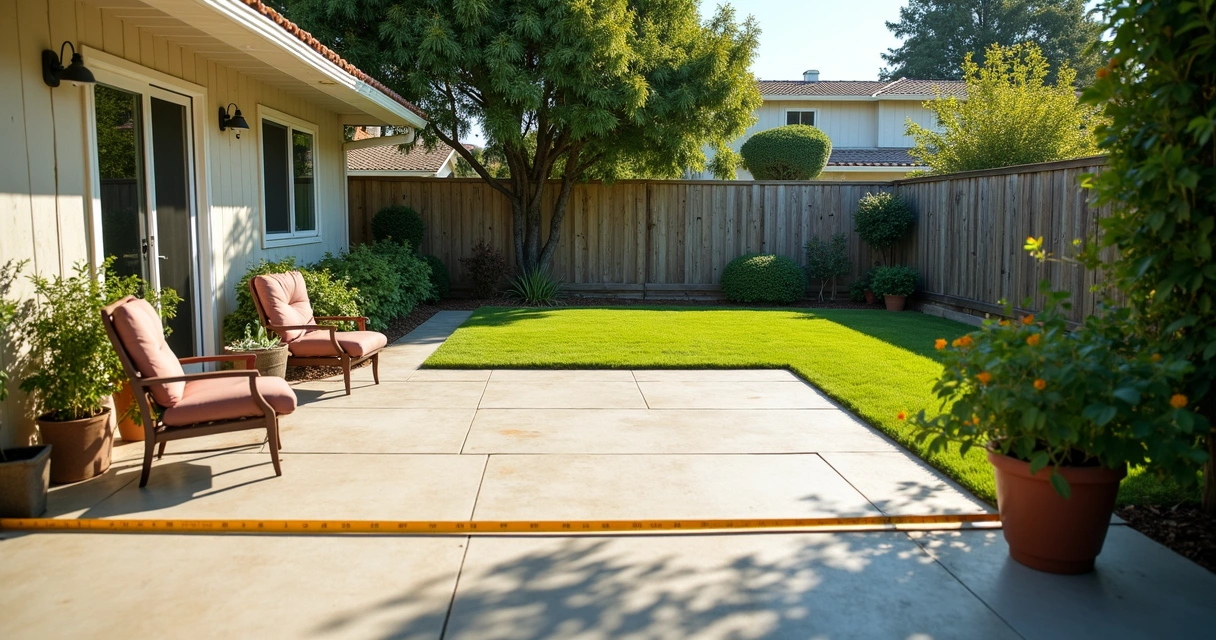 Outdoor space with measuring tools and reference objects
